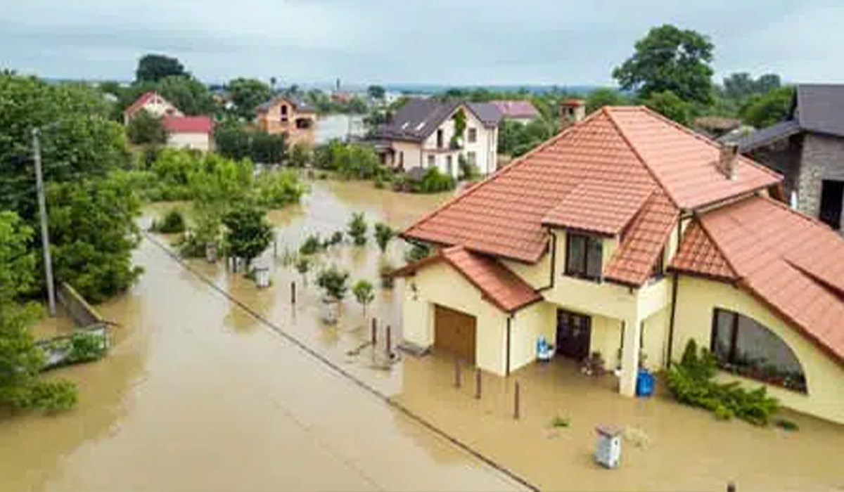 flood damaged house